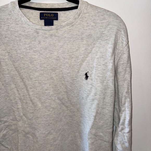 Mens Medium White Polo Long Sleeve Shirt - Picture 2 of 3